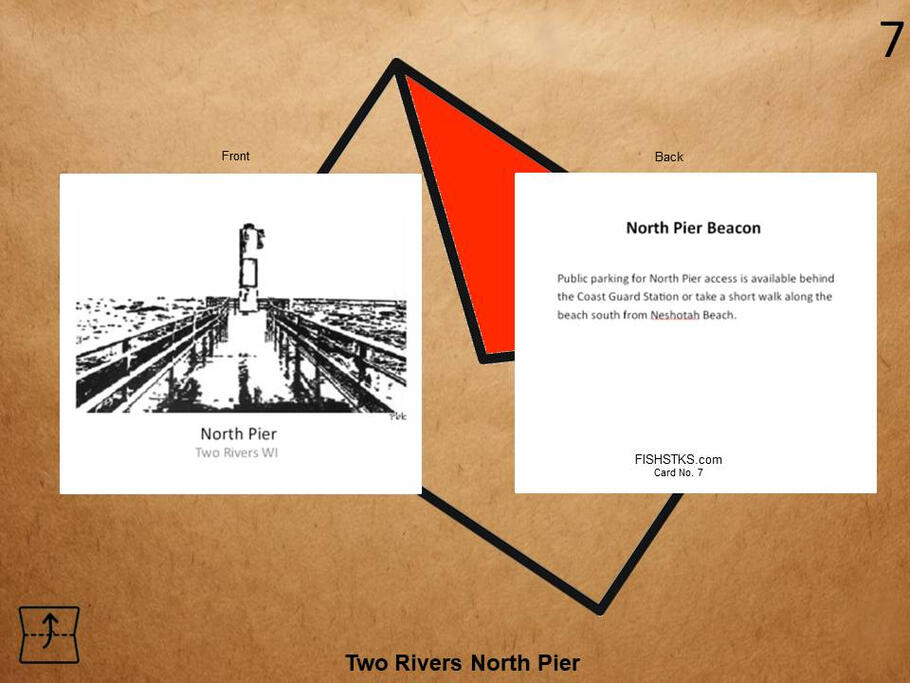 Celebrate the North Pier and its connection to Lake Michigan with this original artwork greeting card inspired by Wisconsin's shoreline. Greeting card featuring original artwork of the North Pier in Two Rivers Wisconsin.