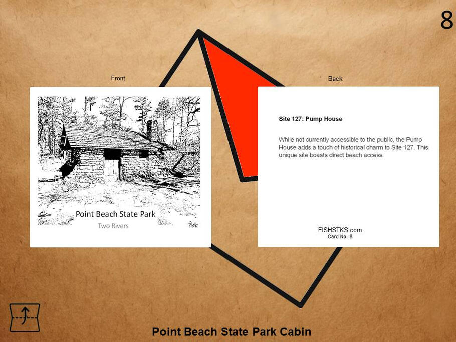 Featuring a cabin at Point Beach State Forest, this greeting card celebrates one of Wisconsin's most beloved outdoor destinations. Greeting card featuring a cabin at Point Beach State Forest in Wisconsin.