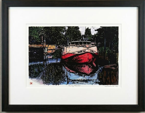 "Double Parked" Susie-Q moored at the Rogers Street Fishing Village 18" X 24" Susie-Q parked at Rogers st fish village